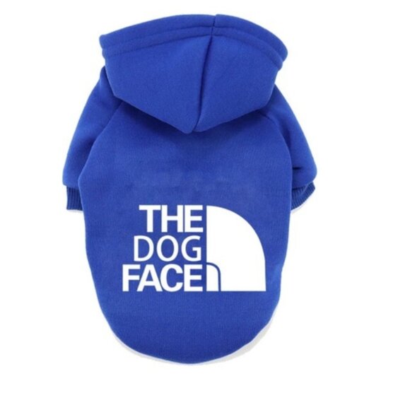 Puppy Pet The Dog Face Blue XL Fleece Hoodie Coat Jacket Vest Apparel Clothing - Picture 1 of 3